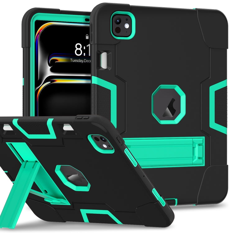 Contrast Color Silicone Acrylic PC Tablet Case with Holder, For iPad Air 13 2026 / 2025 / 2024, For iPad Pro 13 2025 / 2024