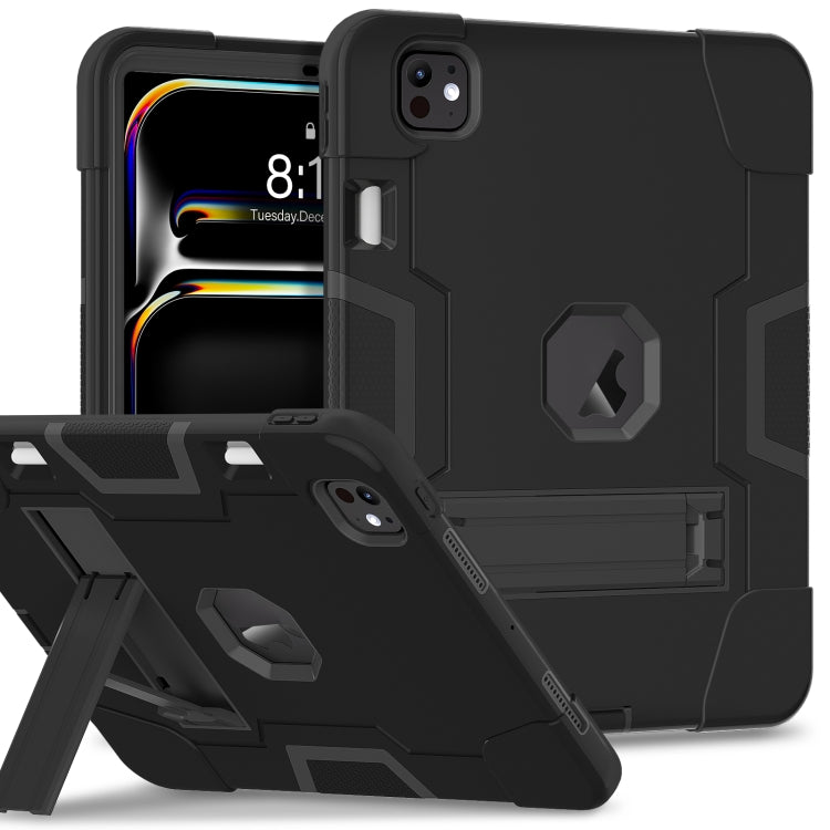 Contrast Color Silicone Acrylic PC Tablet Case with Holder, For iPad Pro 13 2025 / 2024, For iPad Pro 11 2025 / 2024