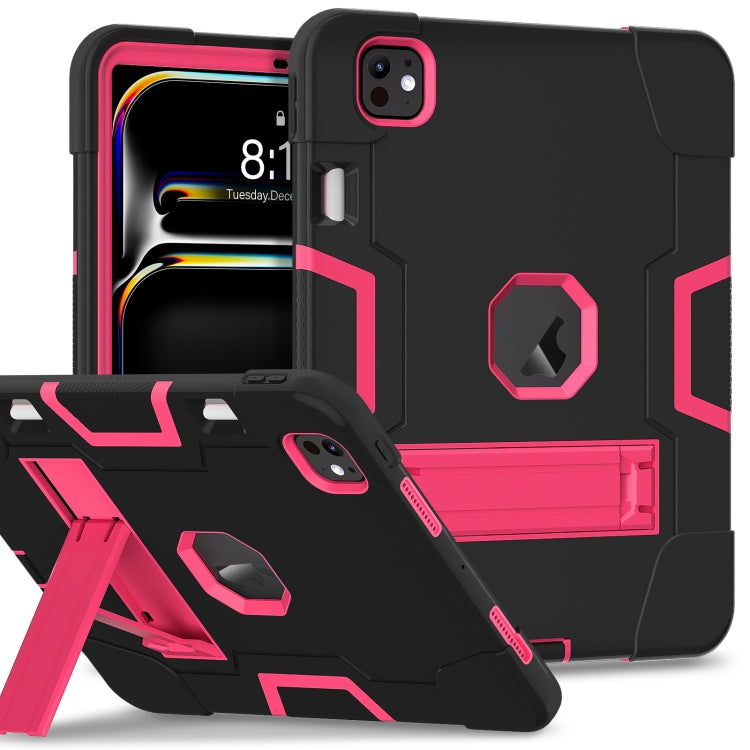 Contrast Color Silicone Acrylic PC Tablet Case with Holder, For iPad Air 13 2026 / 2025 / 2024, For iPad Pro 13 2025 / 2024