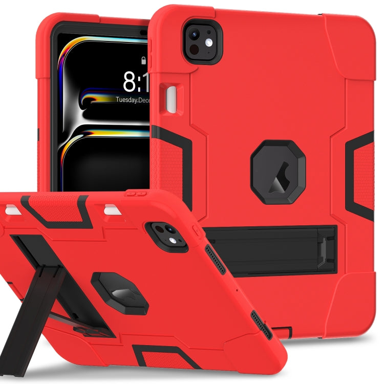 Contrast Color Silicone Acrylic PC Tablet Case with Holder, For iPad Air 13 2026 / 2025 / 2024, For iPad Pro 13 2025 / 2024