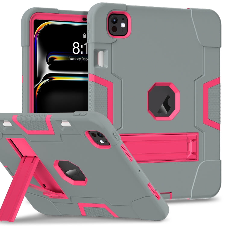 Contrast Color Silicone Acrylic PC Tablet Case with Holder, For iPad Pro 13 2025 / 2024, For iPad Pro 11 2025 / 2024