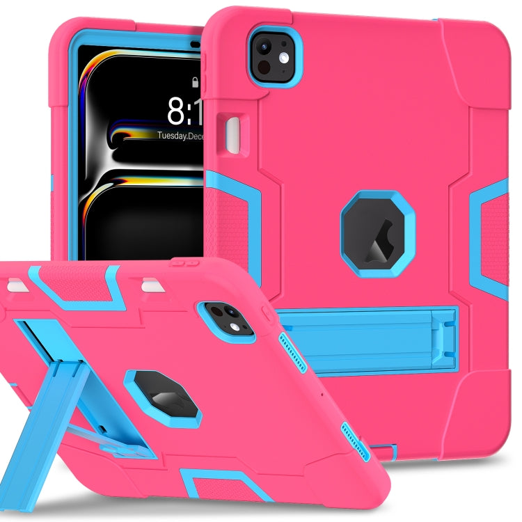 Contrast Color Silicone Acrylic PC Tablet Case with Holder, For iPad Air 13 2026 / 2025 / 2024, For iPad Pro 13 2025 / 2024