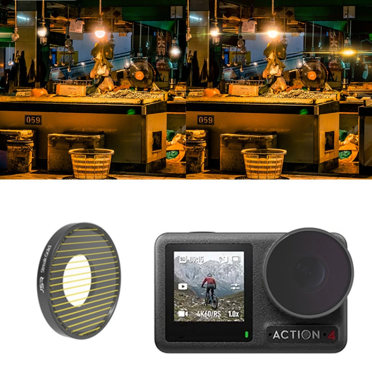 For DJI Osmo Action 4 JUNESTAR Threaded Camera Lens Filter, MCUV, CPL, ND8, ND16, ND32, ND64, ND1000, ND8PL, ND16PL, ND32PL, ND64PL, NIGHT, STAR, Streak Gold Drawing, Streak Blue Drawing, Macro 15X, Pink Diving Filter, Magenta Diving Filter������������...