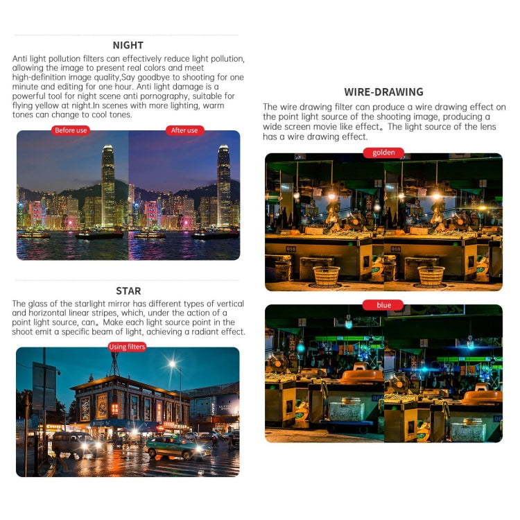 For DJI Osmo Action 4 JUNESTAR Threaded Camera Lens Filter, MCUV, CPL, ND8, ND16, ND32, ND64, ND1000, ND8PL, ND16PL, ND32PL, ND64PL, NIGHT, STAR, Streak Gold Drawing, Streak Blue Drawing, Macro 15X, Pink Diving Filter, Magenta Diving Filter������������...