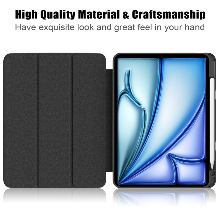 Étui en cuir acrylique intelligent à 3 volets pour tablette, pour iPad Air 11 (2024) / Pro 11 (2022) et iPad Pro 11 (2024).