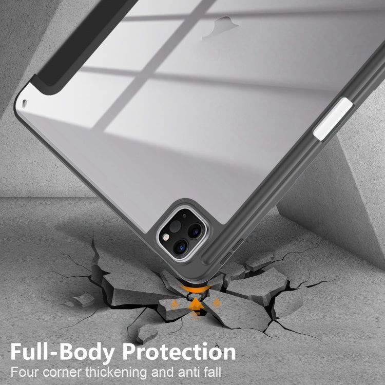 Étui en cuir acrylique intelligent à 3 volets pour tablette, pour iPad Air 11 (2024) / Pro 11 (2022) et iPad Pro 11 (2024).