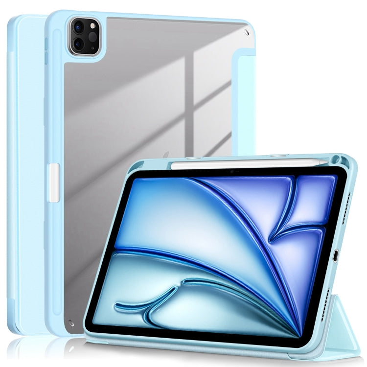 Étui en cuir acrylique intelligent à 3 volets pour tablette, pour iPad Air 11 (2024) / Pro 11 (2022) et iPad Pro 11 (2024).