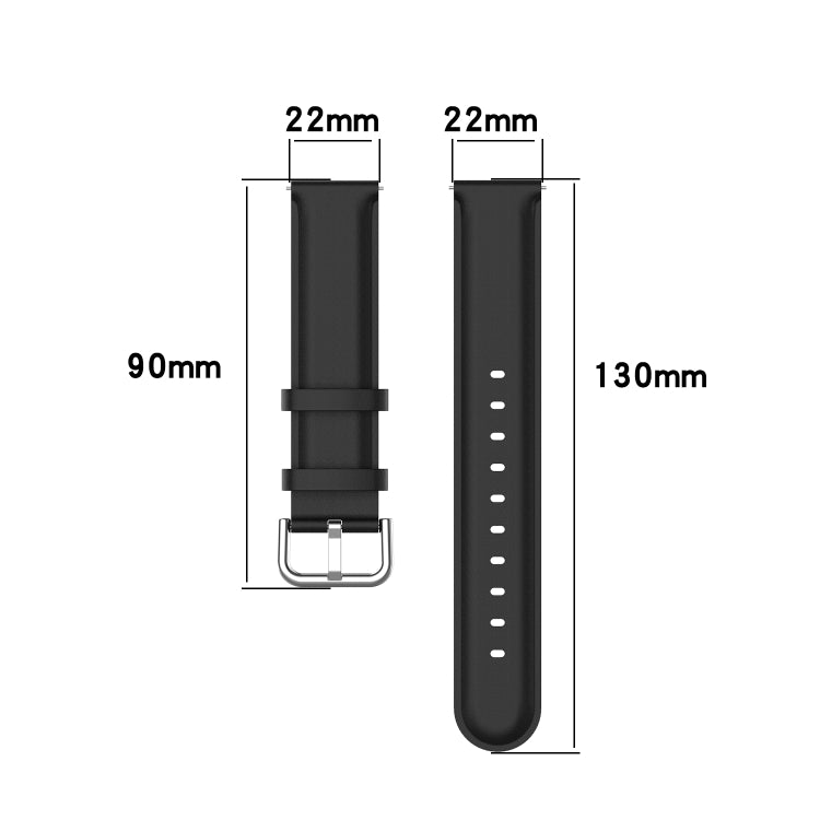 Round Tail Leather Strap, Size: Free Size 22mm, For Galaxy Watch 3 45mm