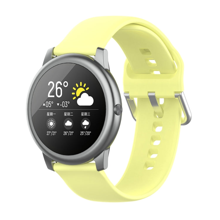 Silicone Solid Color Silver Buckle Strap, Size: 22mm, For Xiaomi Haylou Solar LS05