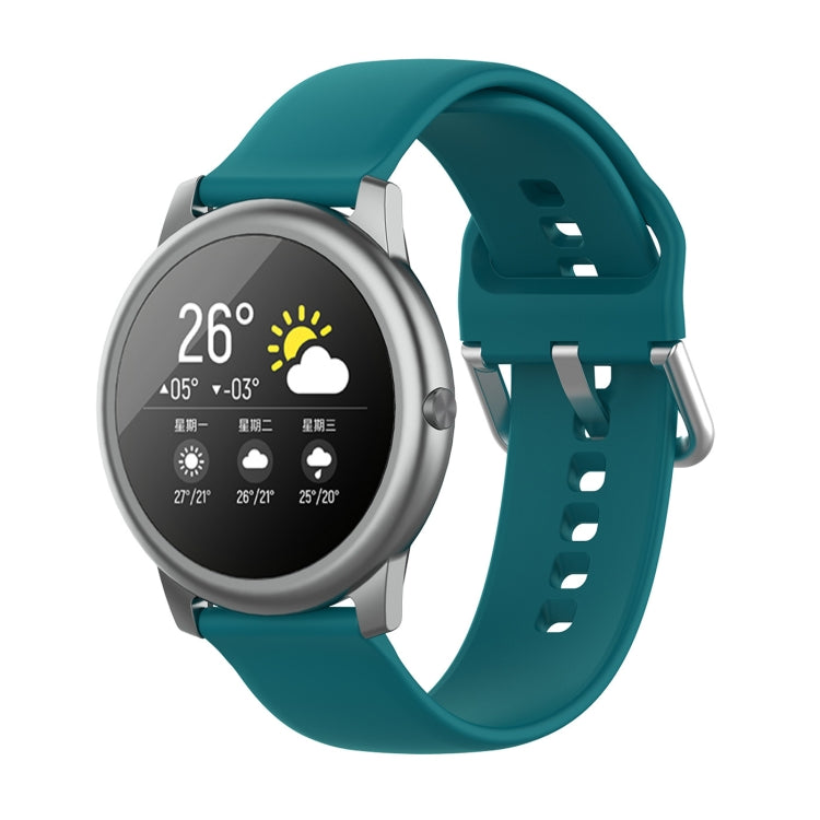 Silicone Solid Color Silver Buckle Strap, Size: 22mm, For Xiaomi Haylou Solar LS05