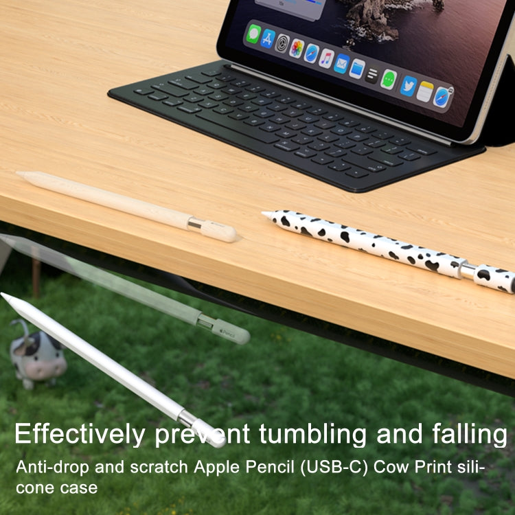 Cow Pattern Stylus Silicone Protective Cover, For Apple Pencil USB-C, For Apple Pencil 1
