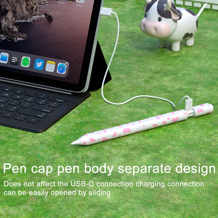 Cow Pattern Stylus Silicone Protective Cover, For Apple Pencil USB-C, For Apple Pencil 1