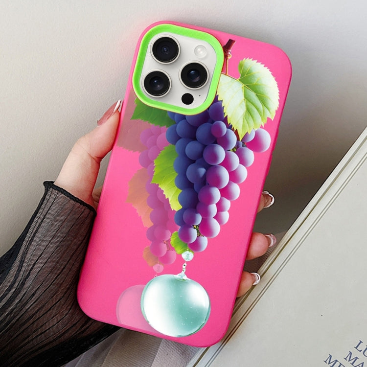 Grape Pattern PC Hybrid TPU Phone Case, For iPhone 15 Pro Max, For iPhone 15 Pro, For iPhone 15 Plus