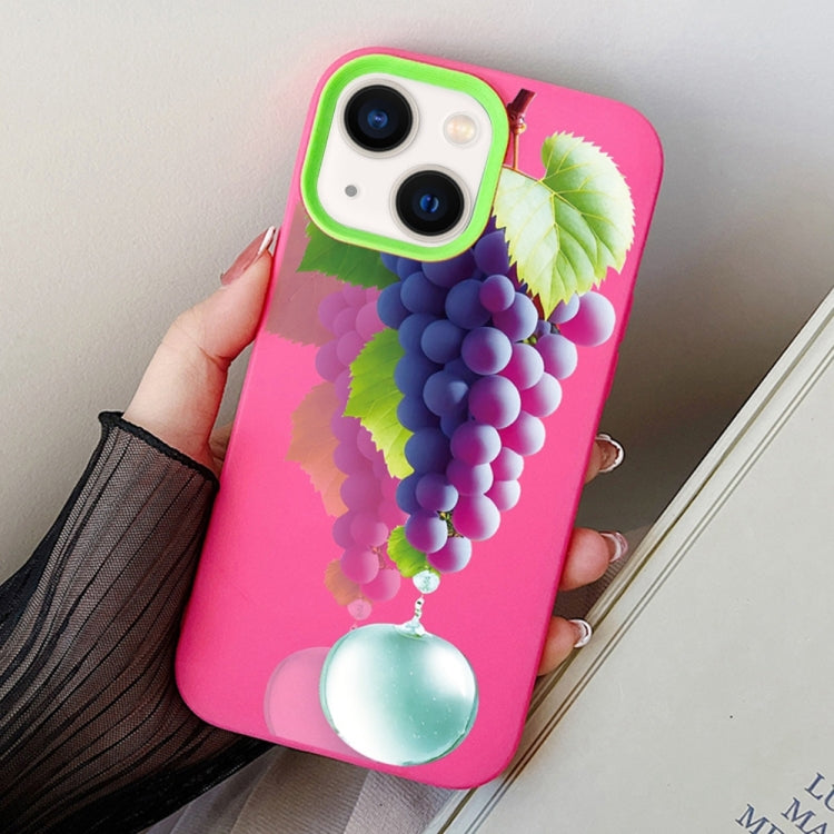 Grape Pattern PC Hybrid TPU Phone Case, For iPhone 15 Pro Max, For iPhone 15 Pro, For iPhone 15 Plus