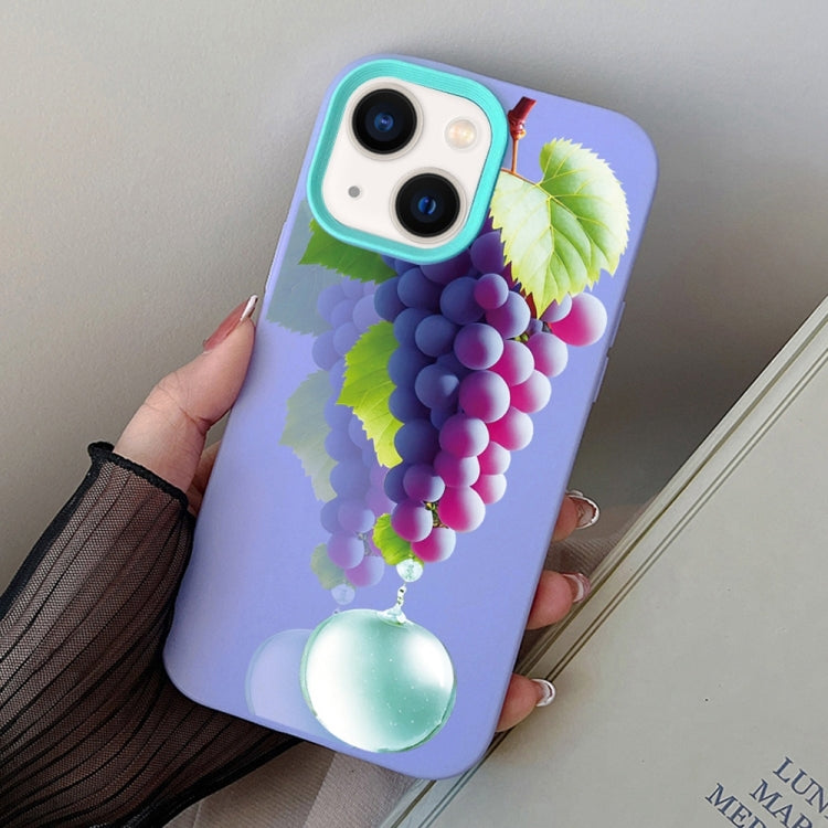 Grape Pattern PC Hybrid TPU Phone Case, For iPhone 15, For iPhone 14 Plus, For iPhone 14
