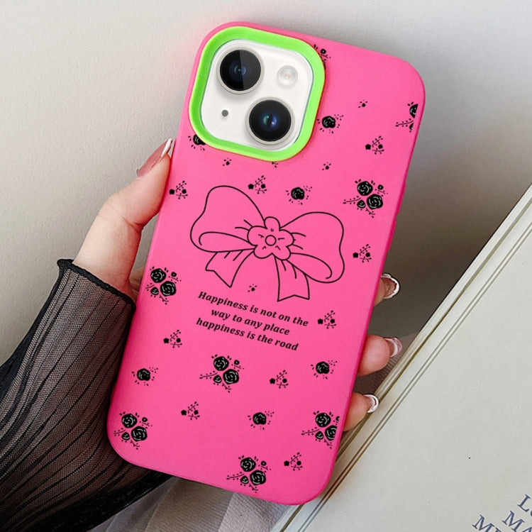 Floral Bow PC Hybrid TPU Phone Case, For iPhone 15 Pro Max, For iPhone 15 Pro, For iPhone 15 Plus