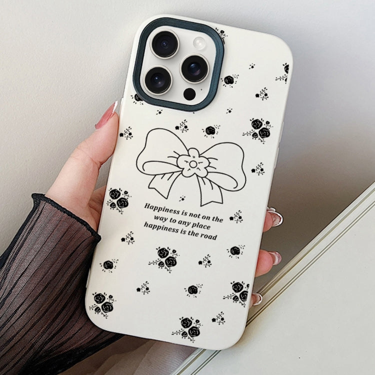 Floral Bow PC Hybrid TPU Phone Case, For iPhone 13 Pro Max, For iPhone 13 Pro, For iPhone 13