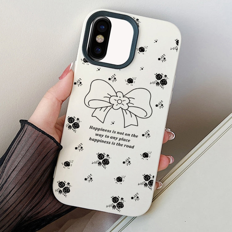Floral Bow PC Hybrid TPU Phone Case, For iPhone 11 Pro, For iPhone X / XS, For iPhone XR