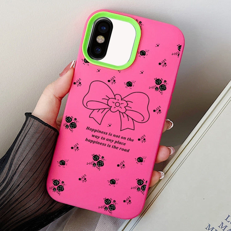 Floral Bow PC Hybrid TPU Phone Case, For iPhone 11 Pro, For iPhone X / XS, For iPhone XR