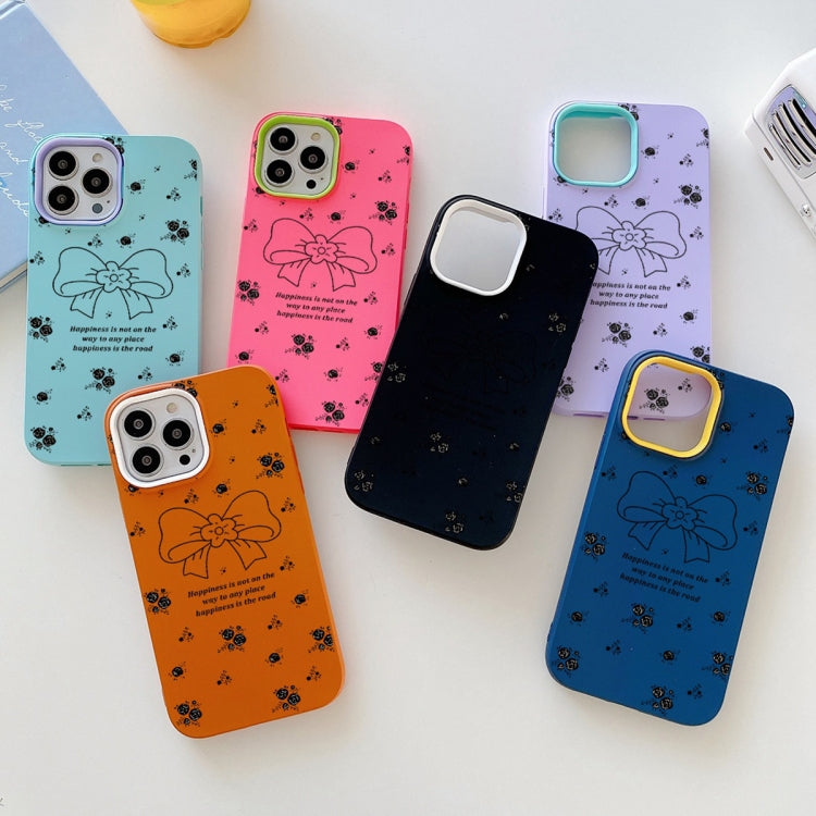 Floral Bow PC Hybrid TPU Phone Case, For iPhone 14 Pro, For iPhone 14 Pro Max, For iPhone 7 / 8 / SE 2022