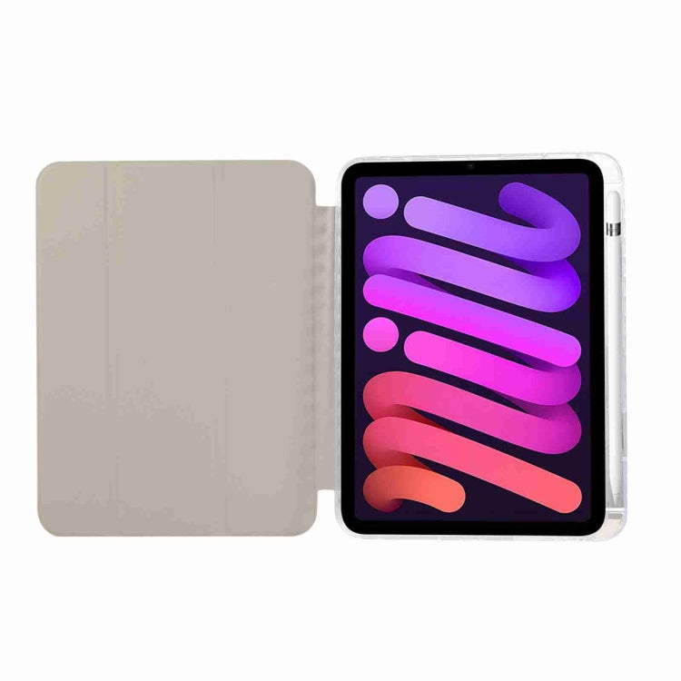 Étui en cuir acrylique transparent en fibre de carbone à 3 volets pour tablette, pour iPad 10e génération 10.9 (2022), iPad mini 2024 / mini 6, iPad Air / Air 2 / 9.7 (2017 / 2018)