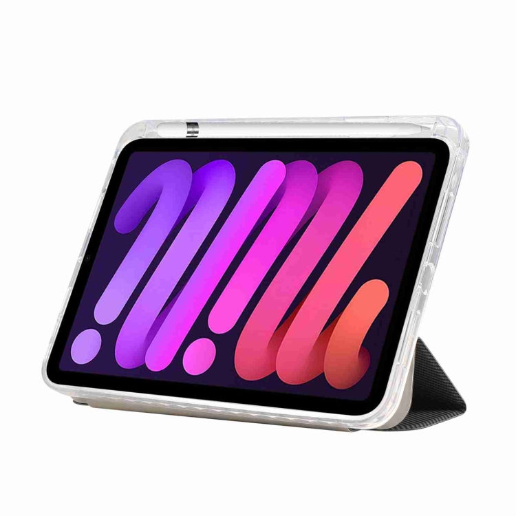 Étui en cuir acrylique transparent en fibre de carbone à 3 volets pour tablette, pour iPad 10e génération 10.9 (2022), iPad mini 2024 / mini 6, iPad Air / Air 2 / 9.7 (2017 / 2018)