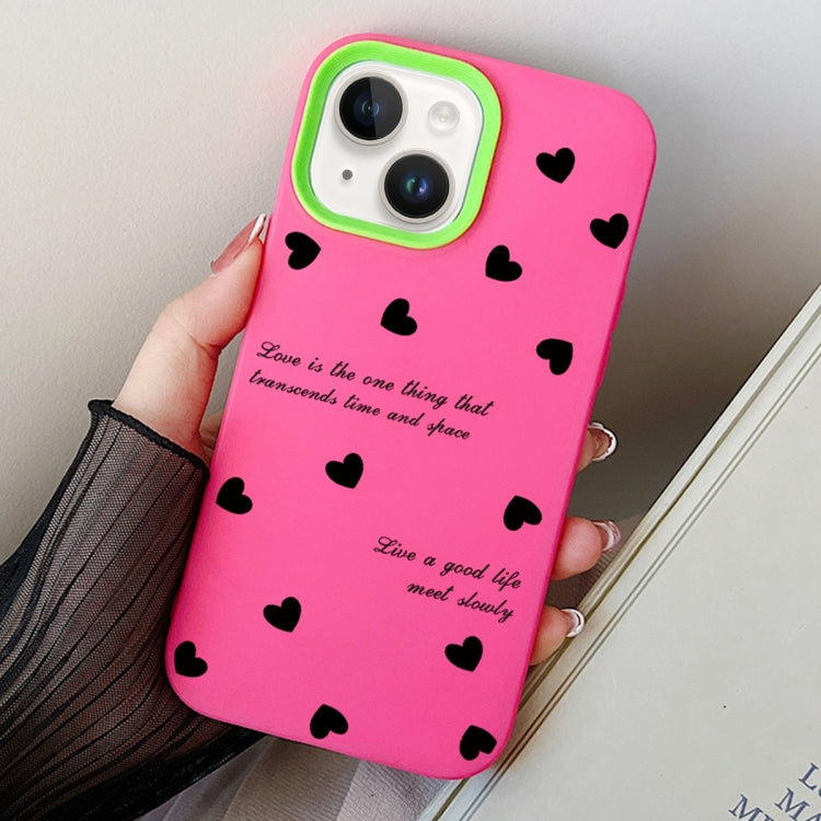 Love Hearts PC Hybrid TPU Phone Case, For iPhone 15, For iPhone 14 Plus, For iPhone 14