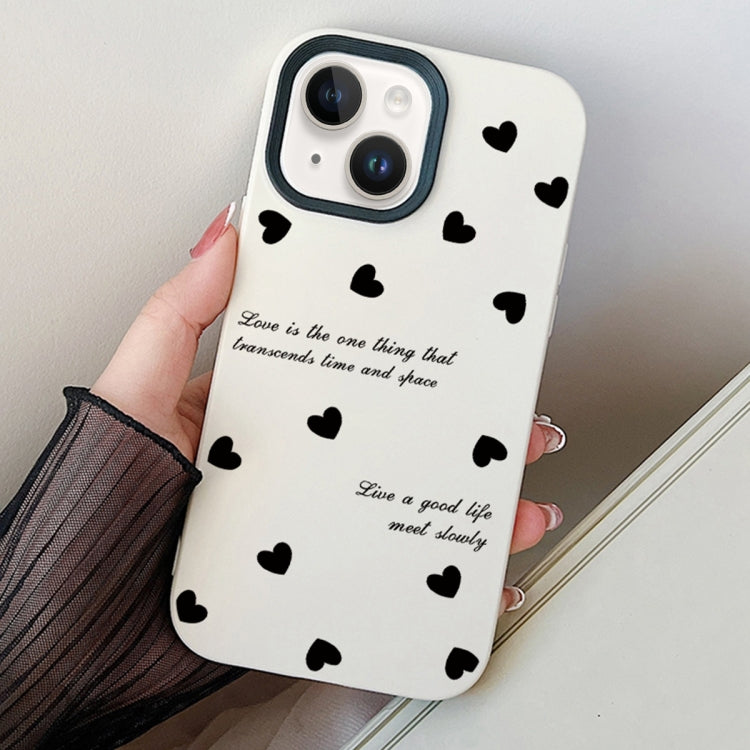 Love Hearts PC Hybrid TPU Phone Case, For iPhone 15, For iPhone 14 Plus, For iPhone 14