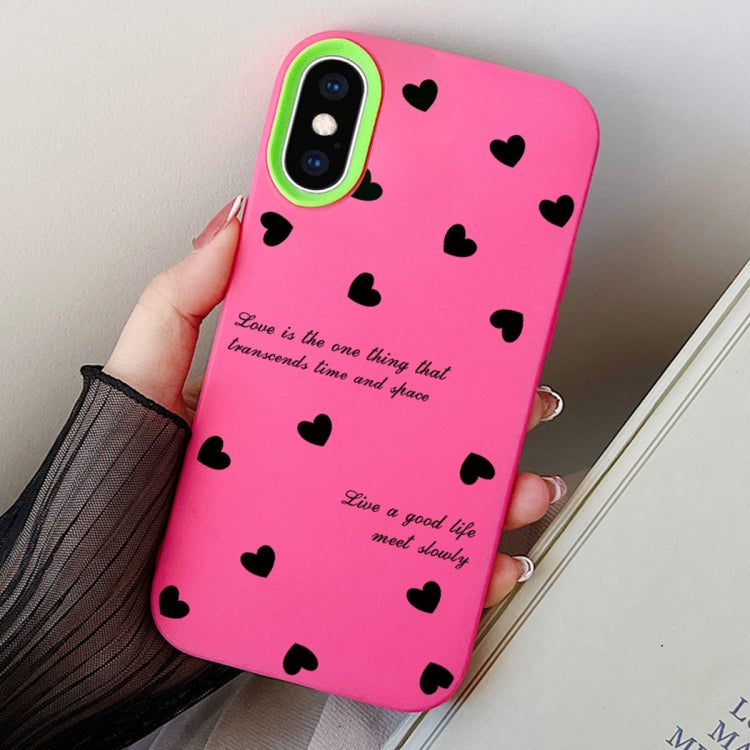 Love Hearts PC Hybrid TPU Phone Case, For iPhone XS Max, For iPhone 7 Plus / 8 Plus