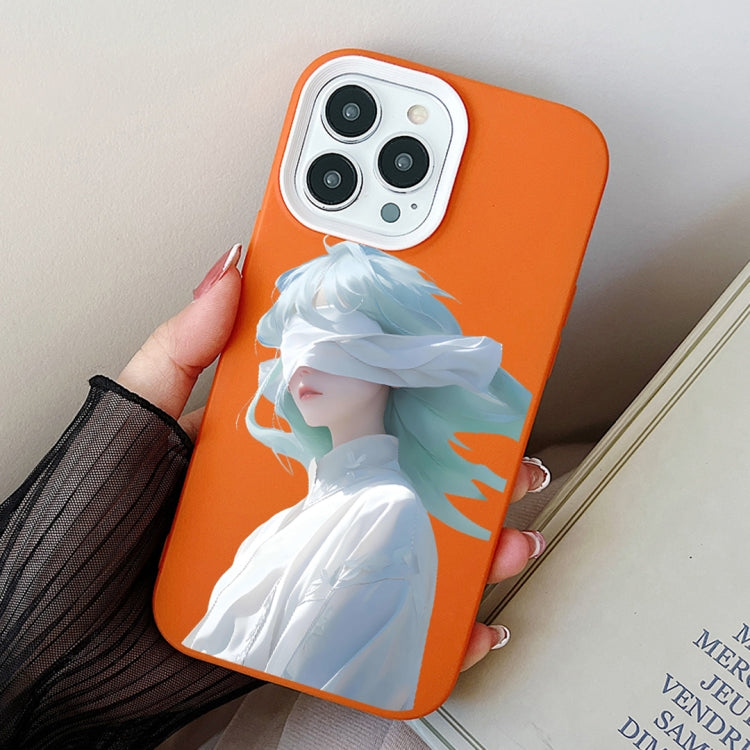 Blindfold Girl PC Hybrid TPU Phone Case, For iPhone 14 Pro, For iPhone 14 Pro Max, For iPhone 7 / 8 / SE 2022