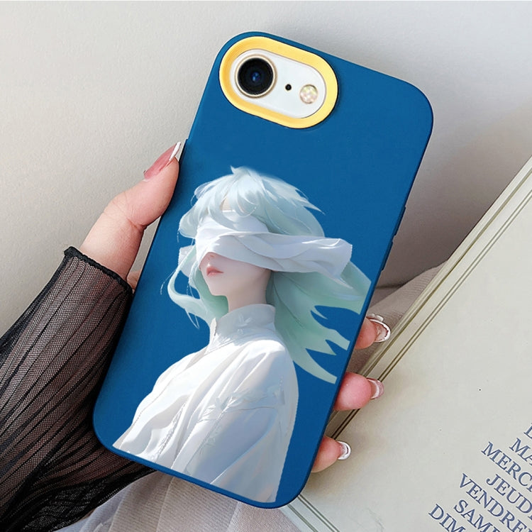 Blindfold Girl PC Hybrid TPU Phone Case, For iPhone 14 Pro, For iPhone 14 Pro Max, For iPhone 7 / 8 / SE 2022