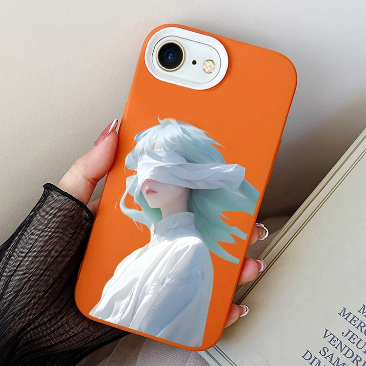 Blindfold Girl PC Hybrid TPU Phone Case, For iPhone 14 Pro, For iPhone 14 Pro Max, For iPhone 7 / 8 / SE 2022