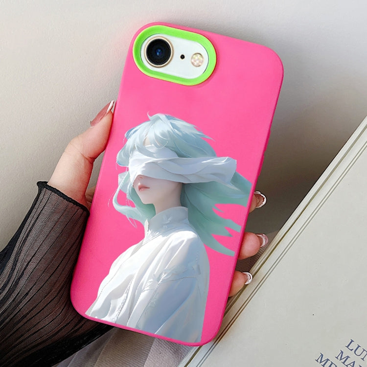 Blindfold Girl PC Hybrid TPU Phone Case, For iPhone 14 Pro, For iPhone 14 Pro Max, For iPhone 7 / 8 / SE 2022