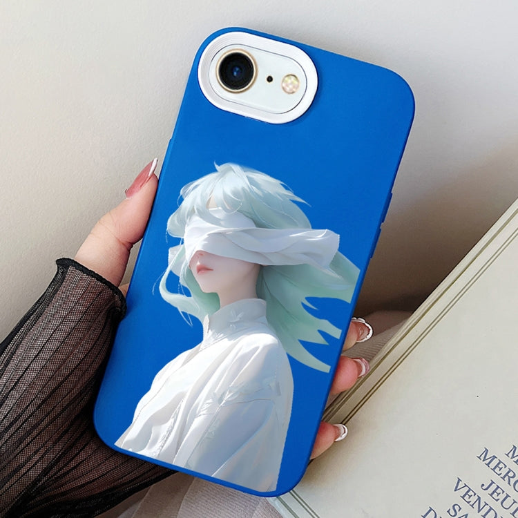 Blindfold Girl PC Hybrid TPU Phone Case, For iPhone 14 Pro, For iPhone 14 Pro Max, For iPhone 7 / 8 / SE 2022