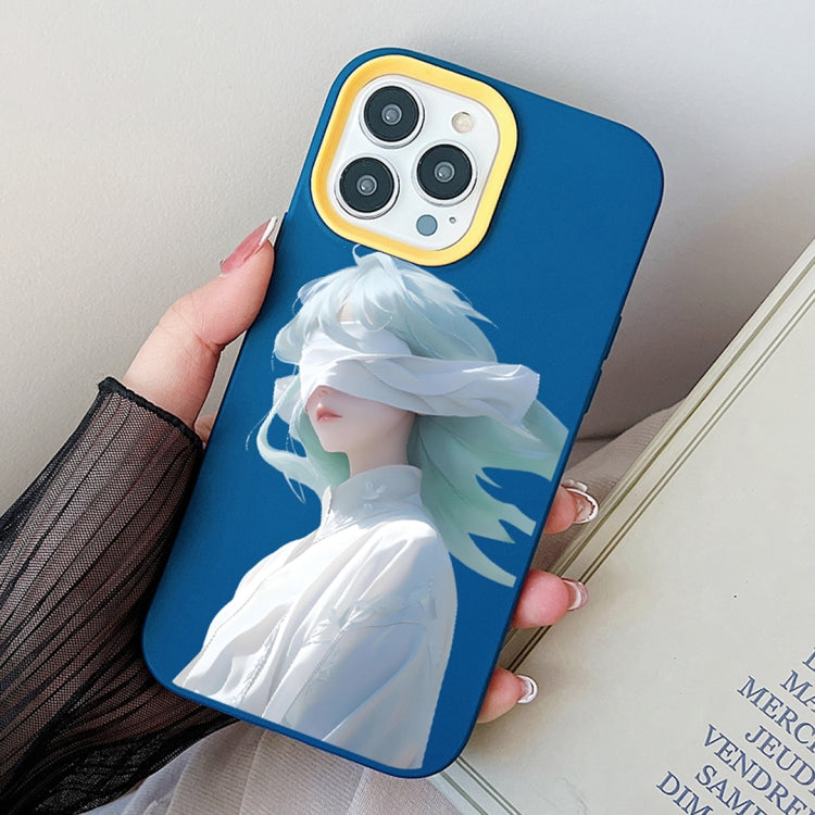 Blindfold Girl PC Hybrid TPU Phone Case, For iPhone 13 Pro Max, For iPhone 13 Pro, For iPhone 13