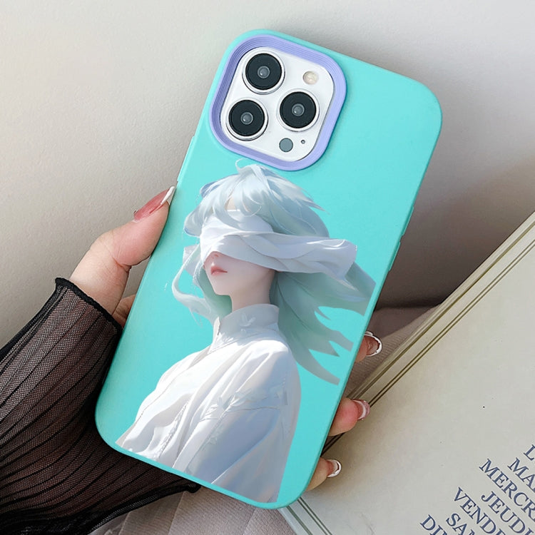 Blindfold Girl PC Hybrid TPU Phone Case, For iPhone 13 Pro Max, For iPhone 13 Pro, For iPhone 13