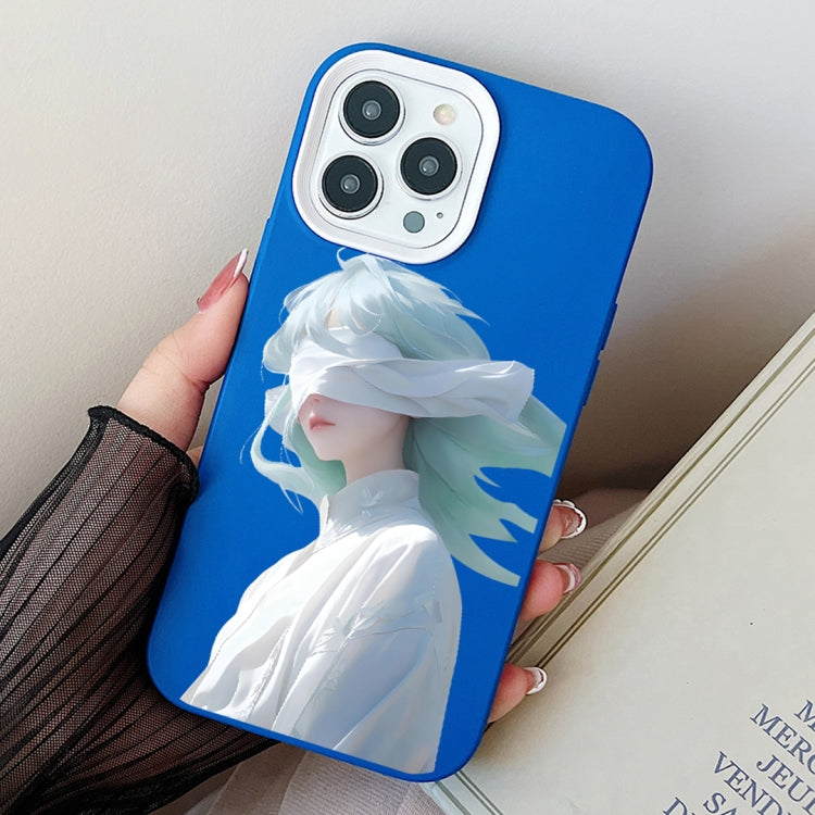 Blindfold Girl PC Hybrid TPU Phone Case, For iPhone 13 Pro Max, For iPhone 13 Pro, For iPhone 13