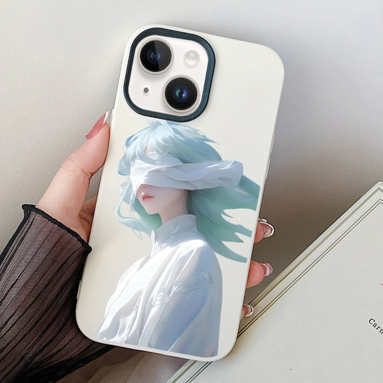 Blindfold Girl PC Hybrid TPU Phone Case, For iPhone 13 Pro Max, For iPhone 13 Pro, For iPhone 13