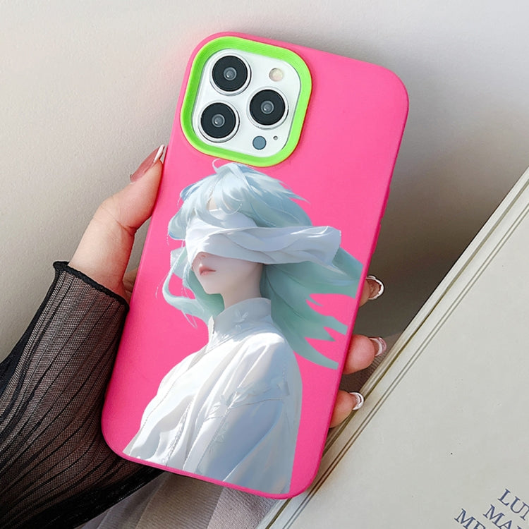 Blindfold Girl PC Hybrid TPU Phone Case, For iPhone 13 mini, For iPhone 12 / 12 Pro, For iPhone 12 Pro Max