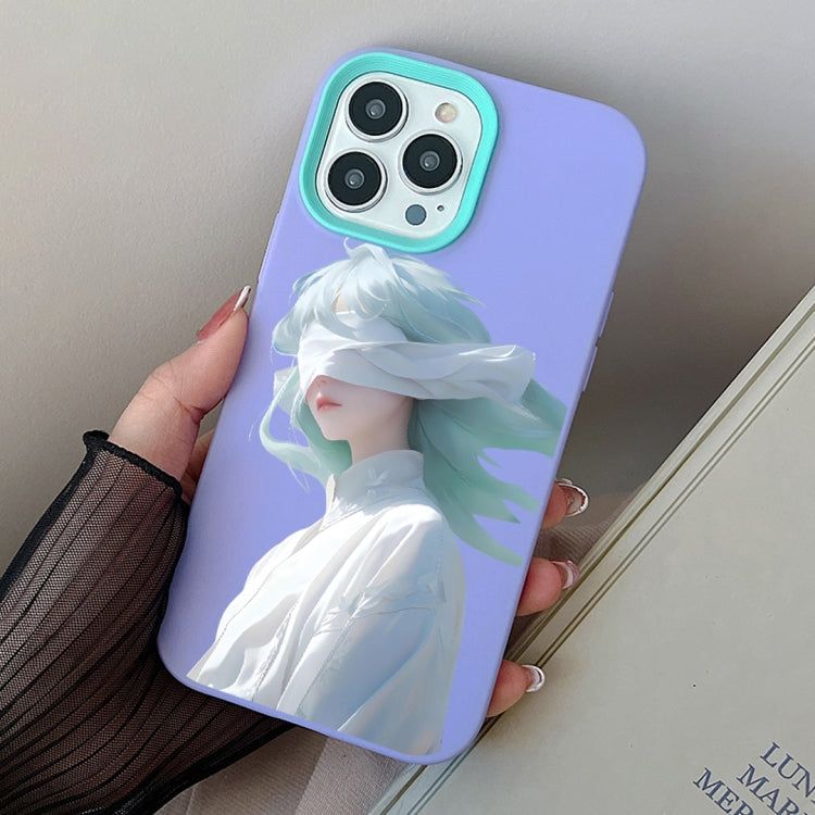 Blindfold Girl PC Hybrid TPU Phone Case, For iPhone 13 mini, For iPhone 12 / 12 Pro, For iPhone 12 Pro Max