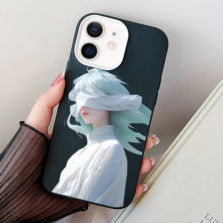 Blindfold Girl PC Hybrid TPU Phone Case, For iPhone 12 mini, For iPhone 11 Pro Max, For iPhone 11