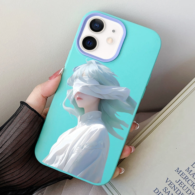 Blindfold Girl PC Hybrid TPU Phone Case, For iPhone 12 mini, For iPhone 11 Pro Max, For iPhone 11