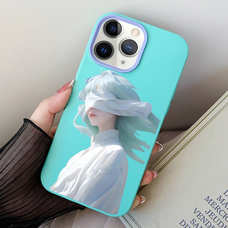 Blindfold Girl PC Hybrid TPU Phone Case, For iPhone 11 Pro, For iPhone X / XS, For iPhone XR
