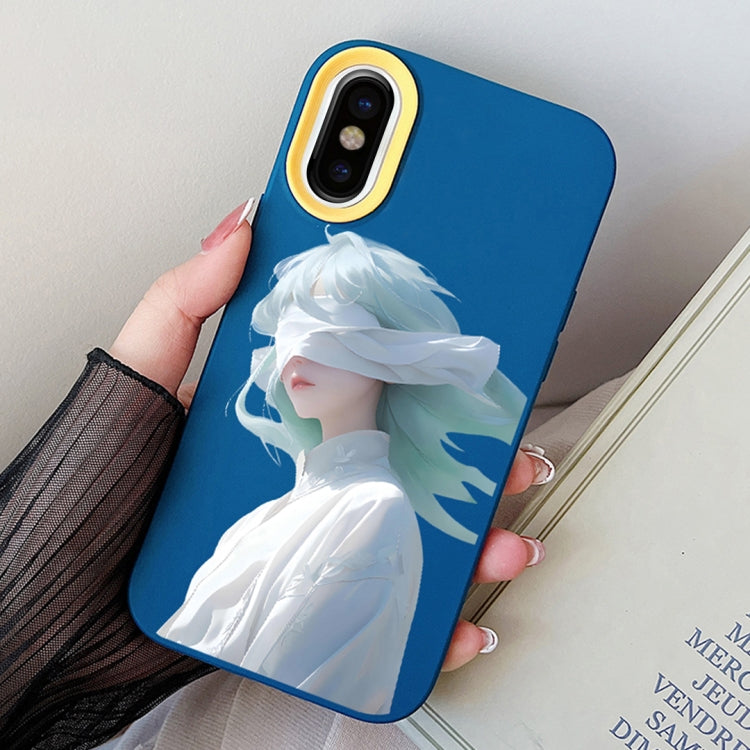 Blindfold Girl PC Hybrid TPU Phone Case, For iPhone 11 Pro, For iPhone X / XS, For iPhone XR