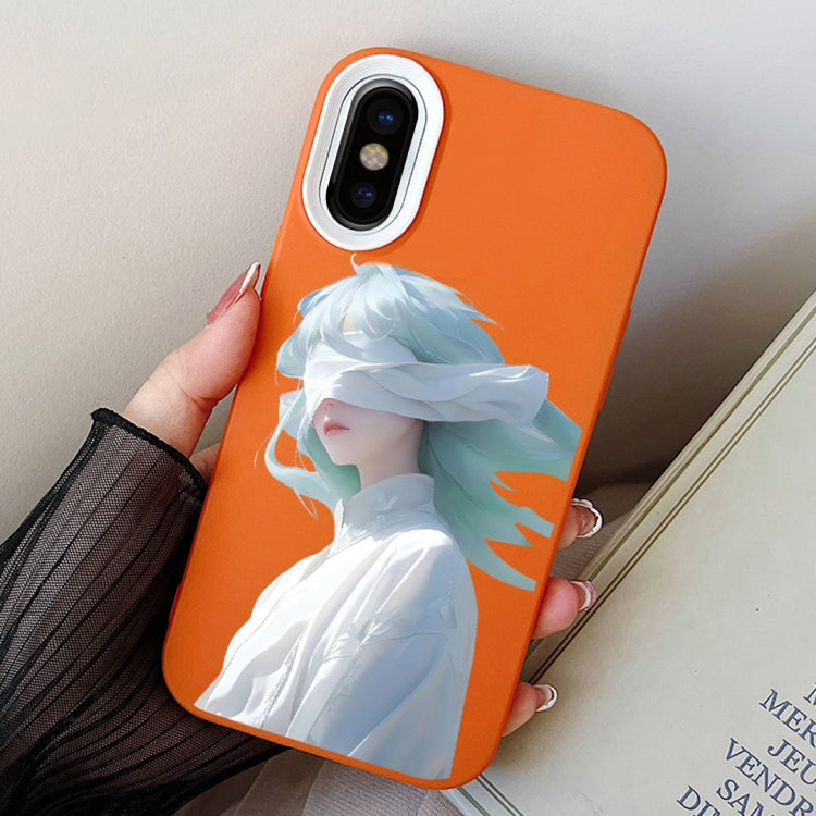 Blindfold Girl PC Hybrid TPU Phone Case, For iPhone 11 Pro, For iPhone X / XS, For iPhone XR