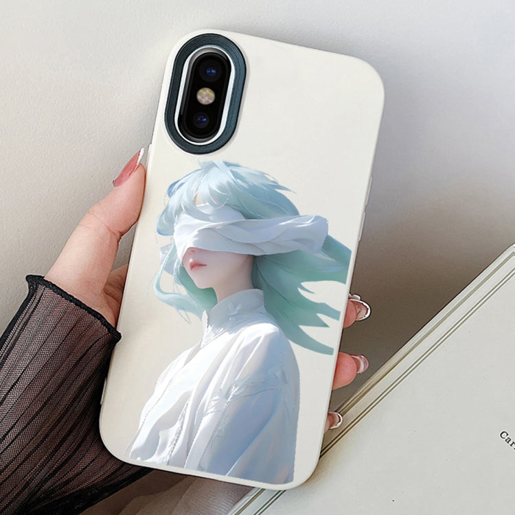 Blindfold Girl PC Hybrid TPU Phone Case, For iPhone 11 Pro, For iPhone X / XS, For iPhone XR