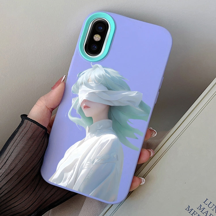 Blindfold Girl PC Hybrid TPU Phone Case, For iPhone 11 Pro, For iPhone X / XS, For iPhone XR