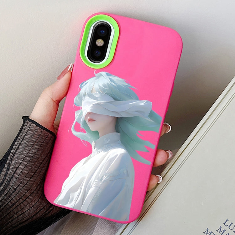 Blindfold Girl PC Hybrid TPU Phone Case, For iPhone 11 Pro, For iPhone X / XS, For iPhone XR