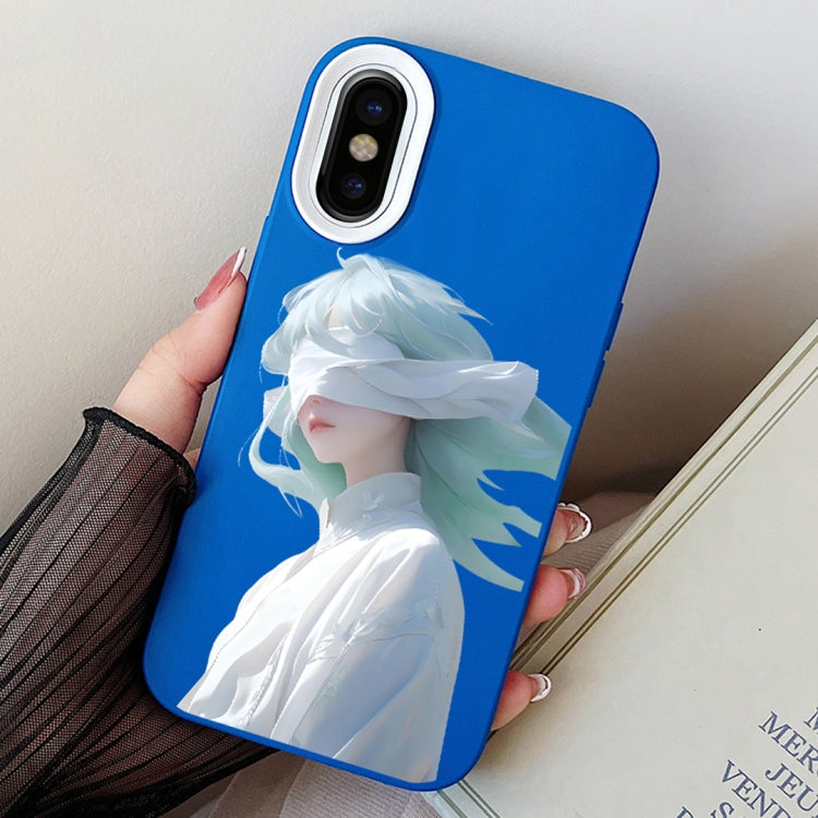 Blindfold Girl PC Hybrid TPU Phone Case, For iPhone 11 Pro, For iPhone X / XS, For iPhone XR