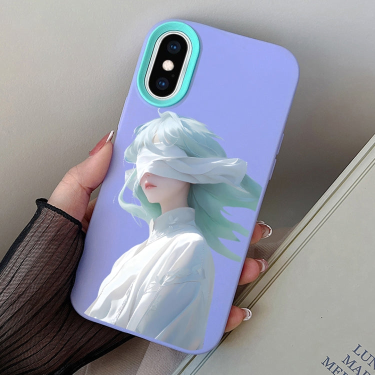 Blindfold Girl PC Hybrid TPU Phone Case, For iPhone XS Max, For iPhone 7 Plus / 8 Plus